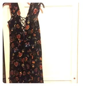 Velvet Dress with flowers